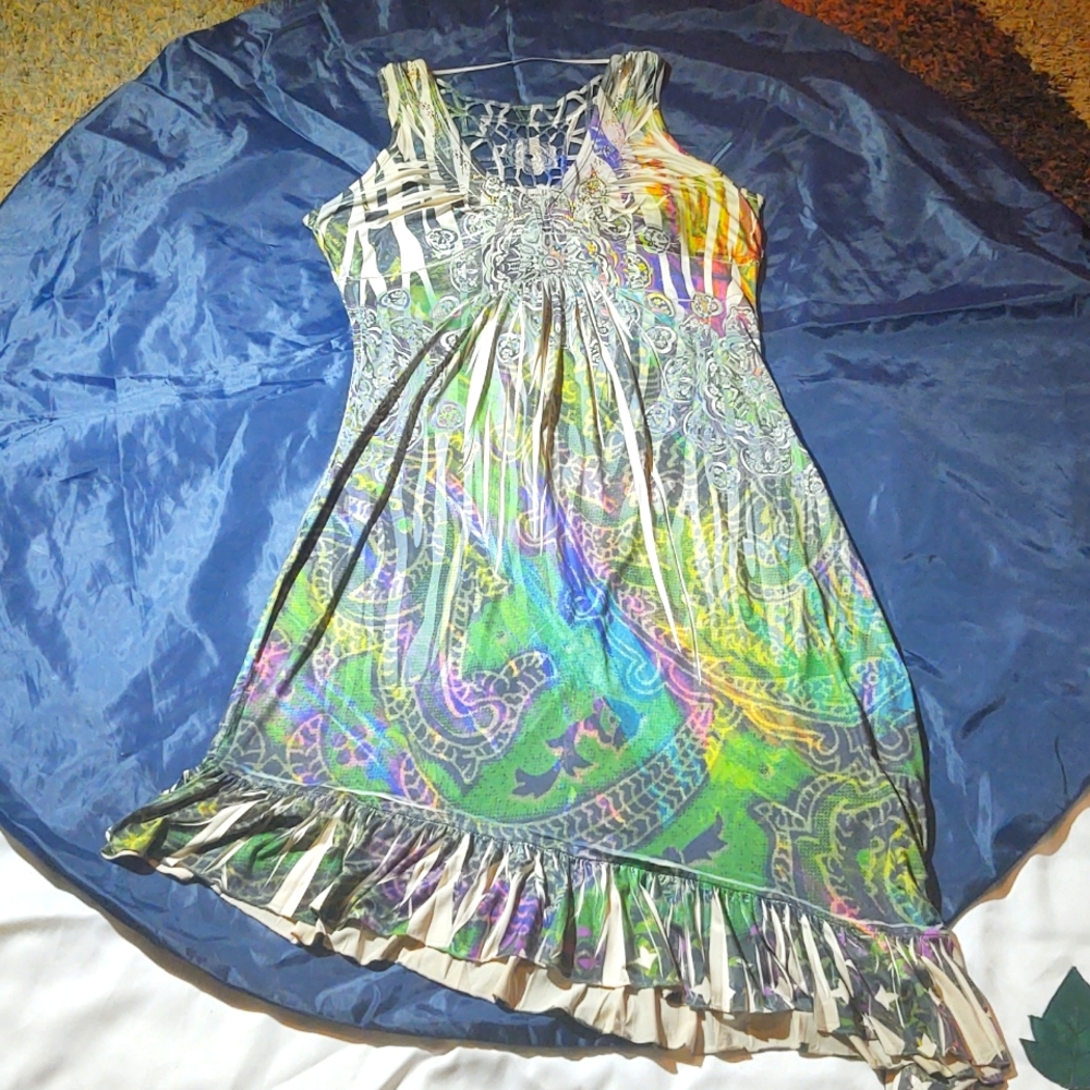 Vibrant Multicolor embellished dress